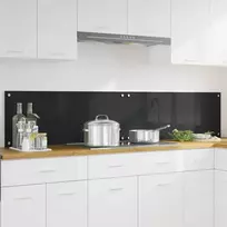 Virtuvės atbraila 2 pcs Juoda 100 x 40 cm grūdintas stiklas