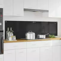Virtuvės atbraila 2 pcs Juoda 90 x 50 cm grūdintas stiklas
