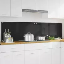 Virtuvės atbraila 2 pcs Juoda 100 x 50 cm grūdintas stiklas