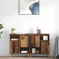Šoninės lentynos 2 pcs Senovinis medis 60 x 35 x 70 cm