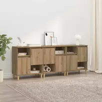 Šoninės lentynos 3 pcs Amatininkų ąžuolas 60 x 35 x 70 cm