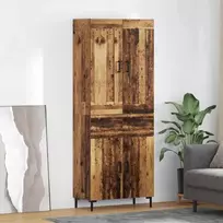 Aukštas spintelė 2 pcs Senovinis medis Apdirbta mediena