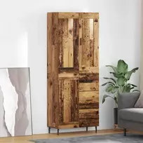 Aukštas spintelė 2 pcs Senovinis medis Apdirbta mediena