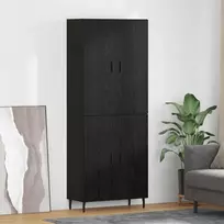 Aukštas spintelė 2 pcs juoda ąžuolo