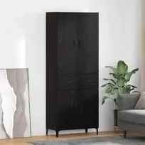 Aukštas spintelė su stalčių Juodas ąžuolas 69,5 x 34 x 180 cm
