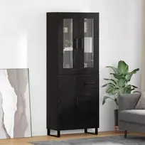 Aukštas spintelė su stalčių 2 pcs Juodas ąžuolas