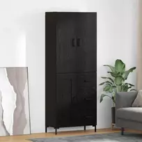 Aukštas spintelė su stalčių Juodas ąžuolas 69,5 x 34 x 180 cm