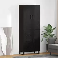 Aukštas spintelė 2 pcs Juodas ąžuolas 69,5 x 34 x 180 cm