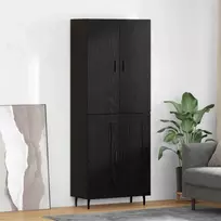 Aukštas spintelė 2 pcs juoda ąžuolo