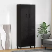 Aukštas spintelė 2 pcs Juodas ąžuolas 69,5 x 34 x 180 cm