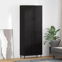 Aukštas spintelė su stalčių 2 pcs juoda ąžuolo