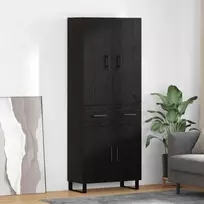 Aukštas spintelė 2 pcs Juodas ąžuolas 69,5 x 34 x 180 cm