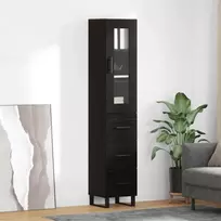 Aukštas spintelė su stalčių Juodas ąžuolas 34,5 x 34 x 180 cm