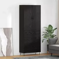 Aukštas spintelė su stalčių 2 pcs Juodas ąžuolas