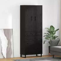 Aukštas spintelė 2 pcs Juodas ąžuolas 69,5 x 34 x 180 cm