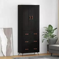 Aukštas spintelė su stalčių Juodas ąžuolas 69,5 x 34 x 180 cm
