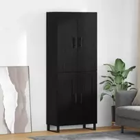 Aukštas spintelė 2 pcs Juodas ąžuolas 69,5 x 34 x 180 cm