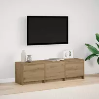 TV spintelė su LED su stalčių Meistrų ąžuolas 140 x 34 x 40 cm