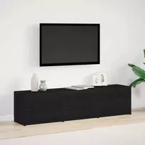 TV spintelė su LED su stalčių Juodas Ąžuolas 165 x 34 x 40 cm