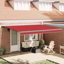 Ištraukiama markizė Raudona 4 × 3 m Audinys ir aliuminis