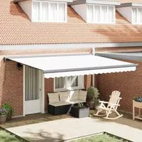 Ištraukiama markizė Balta 4 × 3 m Audinys ir aliuminis