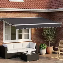Rankinis markizės rėmas su LED Balta ir antracito 3,5 x 2 m