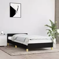Lovos rėmas su galvūgaliu be čiužinio, juodas, 80x200cm audinys