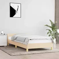 Lovos rėmas su galvūgaliu be čiužinio kreminės 80x200cm audinys