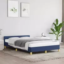 Lovos rėmas su galvūgaliu be čiužinio mėlynas 120x200cm audinys