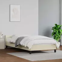 Lovos rėmas su galvūgaliu be čiužinio, kreminės, 80x200cm