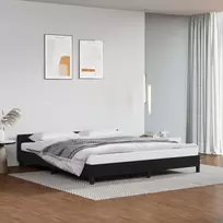 Lovos rėmas su galvūgaliu be čiužinio, juodas, 180x200cm