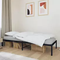 Metalinis lovos rėmas, juodos spalvos, 90x190cm