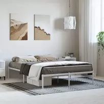 Metalinis lovos rėmas, baltos spalvos, 135x190cm