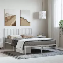 Metalinis lovos rėmas su galvūgaliu, baltos spalvos, 135x190cm