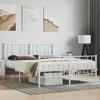 Lovos rėmas su galvūgaliu/kojūgaliu, baltas, 120x200cm, metalas