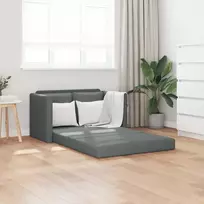 Grindų sofa-lova, 2-1, tamsiai pilka, 112x174x55cm, audinys