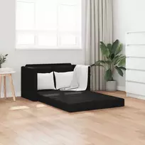 Grindų sofa-lova, 2-1, juodos spalvos, 112x174x55cm, audinys