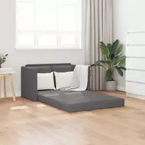 Grindų sofa-lova, 2-1, pilka, 112x174x55cm, dirbtinė oda