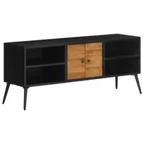TV spintelė, 112x31x45cm, perdirbtos tikmedžio medienos masyvas
