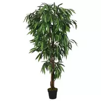 Dirbtinis mango medis, žalios spalvos, 120 cm, 450 lapų