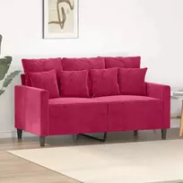 Dvivietė sofa, raudonojo vyno spalvos, 120cm, aksomas