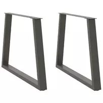 Valgomojo stalo kojos, V formos, 2 vnt., antracito spalvos, 90x(72-73,3) cm, plienas