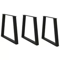 Valgomojo stalo kojos, 3 vnt., juodos, 70x(72-73,3) cm, plienas, V formos
