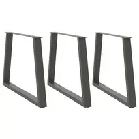 Valgomojo stalo kojos, 3 vnt., antracito spalvos, 90x(72-73,3) cm, plienas