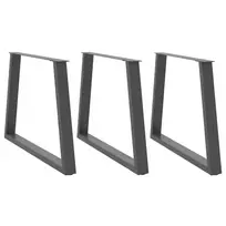 Valgomojo stalo kojos, V formos, 3 vnt., antracito spalvos, 100x(72-73,3) cm, plienas