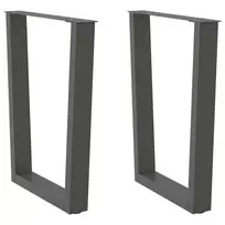 Valgomojo stalo kojos, V formos, 2 vnt., antracito spalvos, 60x(72-73,3) cm, plienas