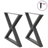Valgomojo stalo kojos, 2 vnt., antracito spalvos, 90x(72-73,3) cm, plienas