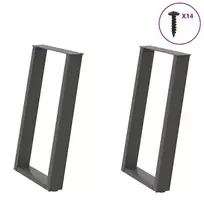 Valgomojo stalo kojos, U formos, 2 vnt., antracito spalvos, 50x(72-73) cm, plienas