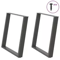 Valgomojo stalo kojos, 2 vnt., antracito spalvos, 80x(72-73) cm, plienas, U formos