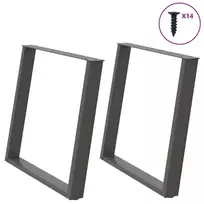Valgomojo stalo kojos, U formos, 2 vnt., antracito spalvos, 100x(72-73) cm, plienas